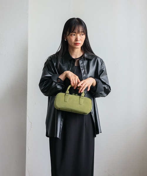 VitaFelice(ヴィータフェリーチェ)の「スエードタッチ2wayミニバッグ(ハンドバッグ・レディース・バイオレット/ライトグレー/ライム・FREE)」の8枚目の写真