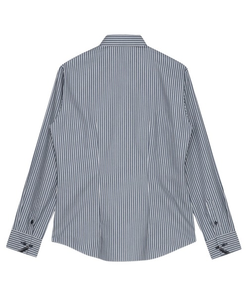 TOKYO SHIRTS(トウキョウシャツ)の「【透け防止】 形態安定ノンアイロン ワイド 長袖ビジネスワイシャツ(ビジネスシャツ・レディース・ネイビー・L/S/M/LL/XL)」の2枚目の写真