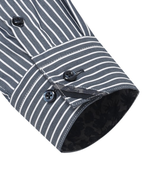 TOKYO SHIRTS(トウキョウシャツ)の「【透け防止】 形態安定ノンアイロン ワイド 長袖ビジネスワイシャツ(ビジネスシャツ・レディース・ネイビー・L/S/M/LL/XL)」の4枚目の写真