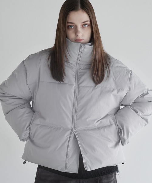 フットジョイ撥水ストレッチダウンジャケット XL（薄いグレー系） フィルパワー600ルーズシルエットスタンドネック中綿ジャケット