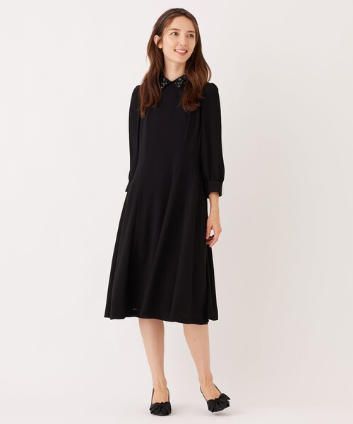 TO BE CHIC(トゥー ビー シック)の「【BLACK OF BLACKS】 ジョーゼットドレス(ワンピース・レディース・ブラック・40/42)」の12枚目の写真