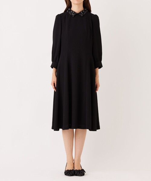 TO BE CHIC(トゥー ビー シック)の「【BLACK OF BLACKS】 ジョーゼットドレス(ワンピース・レディース・ブラック・40/42)」の3枚目の写真