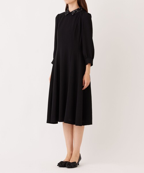 TO BE CHIC(トゥー ビー シック)の「【BLACK OF BLACKS】 ジョーゼットドレス(ワンピース・レディース・ブラック・40/42)」の4枚目の写真