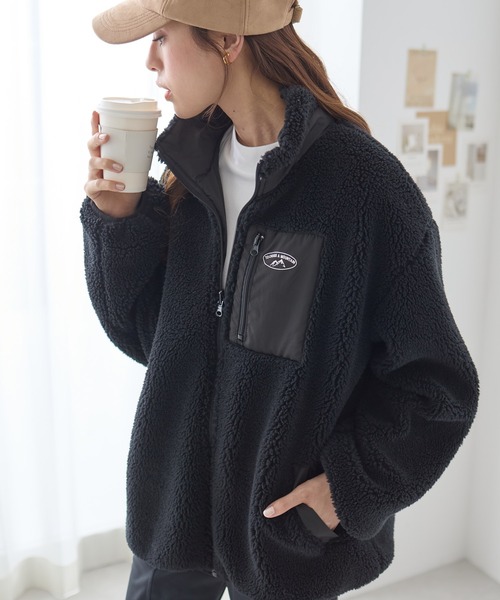 ReDial(リダイアル)の「リバーシブルフリース切替ブルゾン(ブルゾン・レディース・アイボリー/ブラック・M/L/LL/3L)」の6枚目の写真