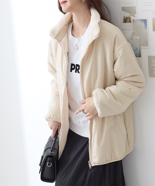 ReDial(リダイアル)の「リバーシブルフリース切替ブルゾン(ブルゾン・レディース・アイボリー/ブラック・M/L/LL/3L)」の15枚目の写真
