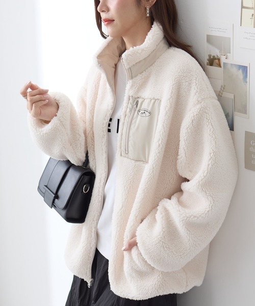 ReDial(リダイアル)の「リバーシブルフリース切替ブルゾン(ブルゾン・レディース・アイボリー/ブラック・M/L/LL/3L)」の16枚目の写真