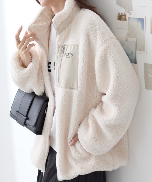 ReDial(リダイアル)の「リバーシブルフリース切替ブルゾン(ブルゾン・レディース・アイボリー/ブラック・M/L/LL/3L)」の18枚目の写真