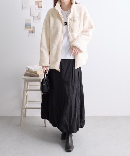 ReDial(リダイアル)の「リバーシブルフリース切替ブルゾン(ブルゾン・レディース・アイボリー/ブラック・M/L/LL/3L)」の21枚目の写真
