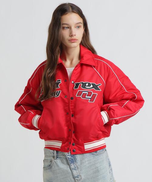 MOUSSY(マウジー)の「《AVIREX×MOUSSY》NYLON VARSITY JACKET(ブルゾン・レディース・レッド/ブラック・F)」の4枚目の写真