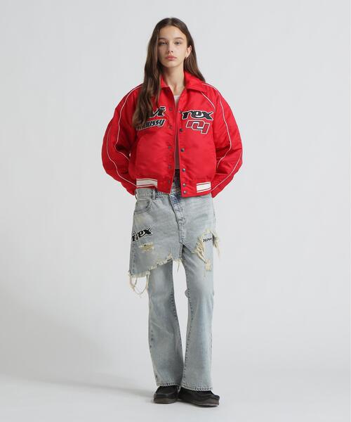 MOUSSY(マウジー)の「《AVIREX×MOUSSY》NYLON VARSITY JACKET(ブルゾン・レディース・レッド/ブラック・F)」の6枚目の写真