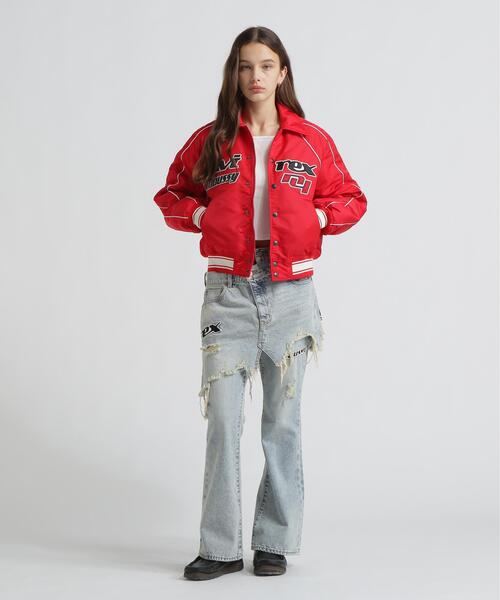 MOUSSY(マウジー)の「《AVIREX×MOUSSY》NYLON VARSITY JACKET(ブルゾン・レディース・レッド/ブラック・F)」の7枚目の写真