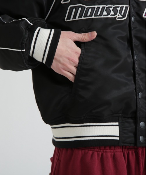 MOUSSY(マウジー)の「《AVIREX×MOUSSY》NYLON VARSITY JACKET(ブルゾン・レディース・レッド/ブラック・F)」の18枚目の写真