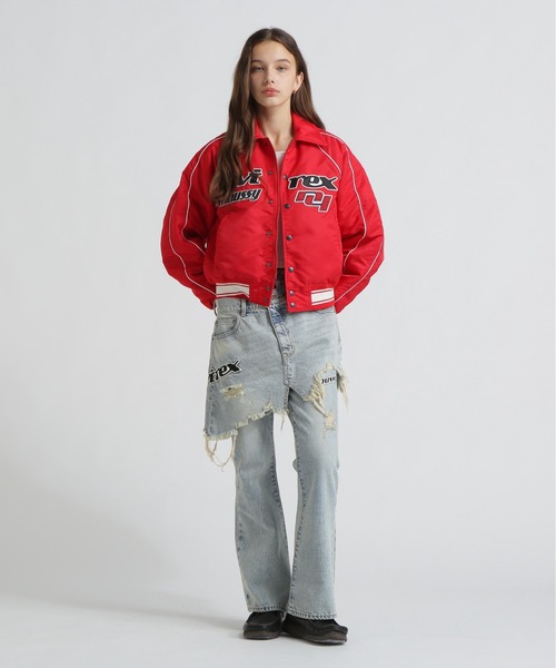 MOUSSY(マウジー)の「《AVIREX×MOUSSY》NYLON VARSITY JACKET(ブルゾン・レディース・レッド/ブラック・F)」の8枚目の写真