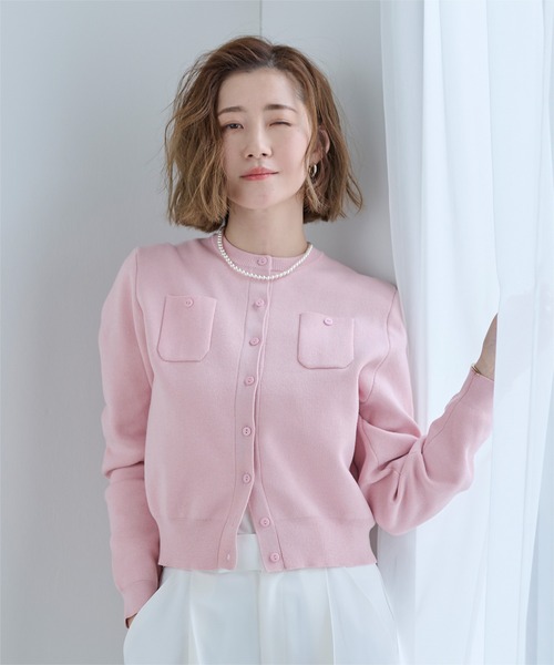 胸ポケットニットカーディガン（カーディガン/ボレロ）｜ur's