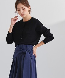 春物大特価⚡️NKNIT❤️長袖カーディガン／ショート丈／無地／黒／サイズ① 春物大特価⚡️NKNIT❤️長袖カーディガン／ショート丈／無地／黒