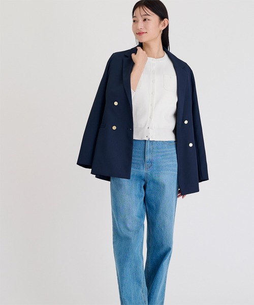 UR'S（ユアーズ）の「胸ポケットニットカーディガン（カーディガン/ボレロ・レディース・オフホワイト/ブラック/ライトブルー/チャコール/ネイビー/イエロー/グリーン/ドット/ホワイト系その他/ピンク・S/M/L）」の16枚目の写真