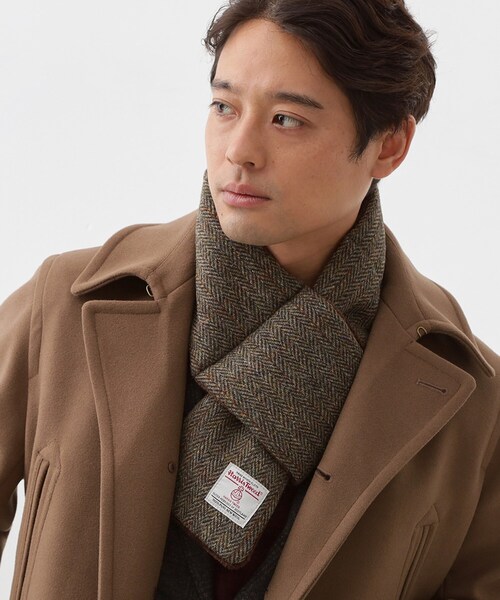 THE SHOP TK （ザ ショップ ティーケー ）の「【HARRIS TWEED／ハリスツイード】中綿入り差込マフラー（マフラー・メンズ・チャコールグレー/ブラウン系・00）」の2枚目の写真