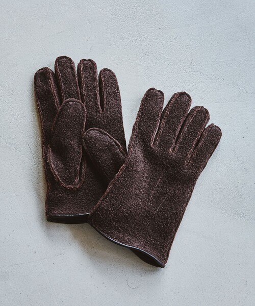 green label relaxing（グリーンレーベルリラクシング）の「ウォッシャブル フリース グローブ 手袋 -スマートフォン対応-（手袋・メンズ・ブラック/ダークブラウン/ダークグリーン・FREE）」の3枚目の写真