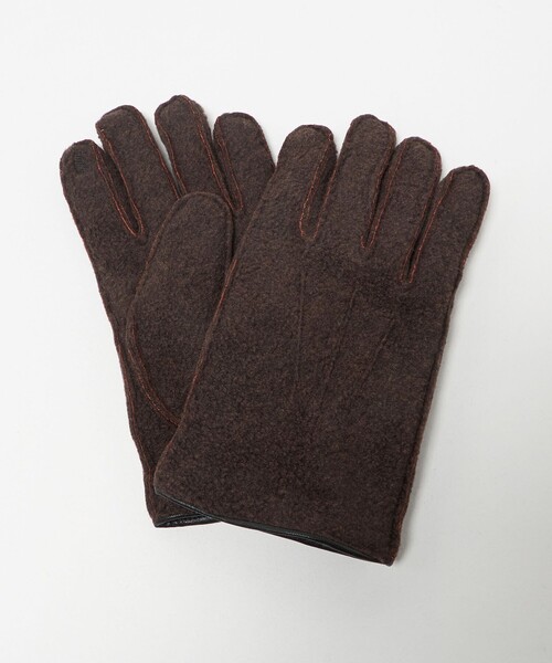 green label relaxing（グリーンレーベルリラクシング）の「ウォッシャブル フリース グローブ 手袋 -スマートフォン対応-（手袋・メンズ・ブラック/ダークブラウン/ダークグリーン・FREE）」の6枚目の写真