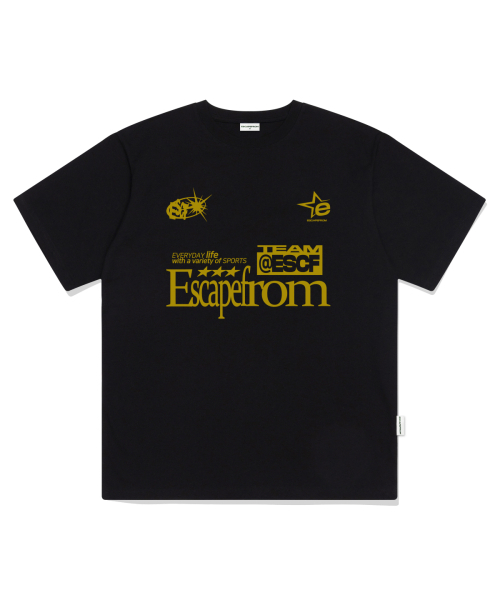 ESCAPEFROM(エスケープフロム)の「ESCFスポーツプリントオーバーフィット半袖ブラック(Tシャツ/カットソー・レディース・その他・MEDIUM/LARGE/SMALL)」の1枚目の写真
