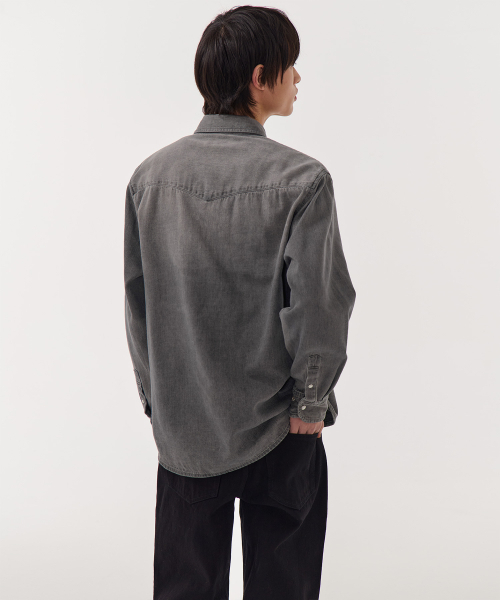 MUSINSA STANDARD（ムシンサスタンダード）の「デニムウエスタンシャツ[グレー]（シャツ/ブラウス・メンズ・その他・SMALL/MEDIUM/LARGE/X-LARGE/XX-LARGE）」の8枚目の写真