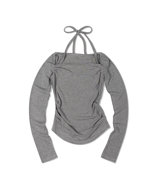 MOAA(モア)の「ホルターネックシャーリングスリーブ(グレー)(Tシャツ/カットソー・レディース・その他・SMALL/MEDIUM)」の1枚目の写真