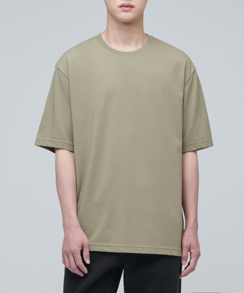 MUSINSA STANDARD（ムシンサスタンダード）の「[クールタンダード] リラックスフィットクルーネックTシャツ [ウォームサンド]（Tシャツ/カットソー・メンズ・その他・MEDIUM/LARGE/SMALL）」の7枚目の写真