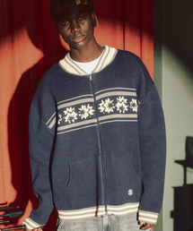 XTONZ（エクストーンズ）の「XTK161 スポアスタジアムニットジップアップ (NAVY)（カーディガン/ボレロ）」