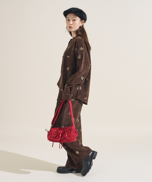 FREAK'S STORE(フリークスストア)の「<セットアップ対応>ベロアライク フラット コーデュロイ 小花柄 イージーパンツ(スラックス・レディース・ブラウン/ネイビー/ブラック・SMALL/MEDIUM)」の18枚目の写真