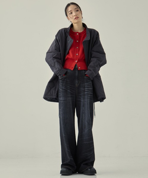 STUDIOUS（ステュディオス）の「【STUDIOUS/ステュディオス】POCKET KNIT CARDIGAN/ポケットニットカーディガン（カーディガン/ボレロ・レディース・レッド/ミント/ネイビー・FREE）」の6枚目の写真