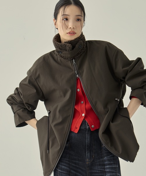 STUDIOUS（ステュディオス）の「【STUDIOUS/ステュディオス】POCKET KNIT CARDIGAN/ポケットニットカーディガン（カーディガン/ボレロ・レディース・レッド/ミント/ネイビー・FREE）」の7枚目の写真