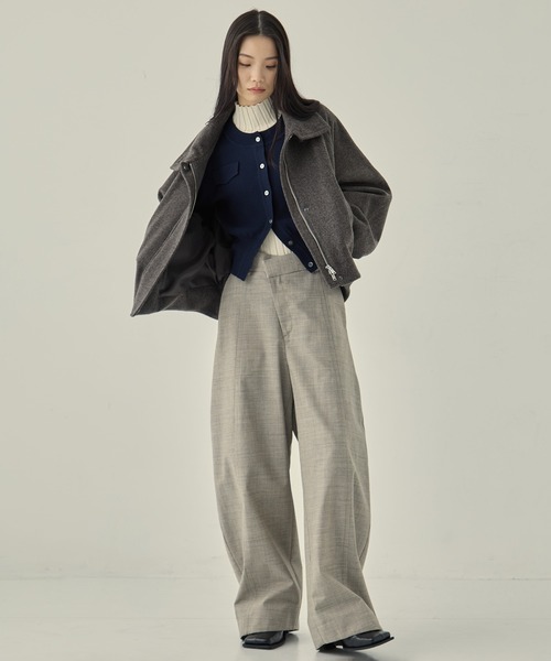 STUDIOUS ポケットニットカーディガン ミント STUDIOUS/ステュディオス】POCKET KNIT CARDIGAN/ポケットニット