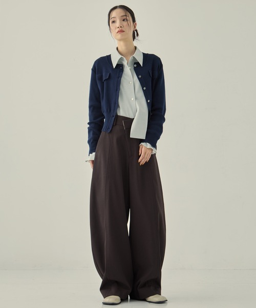 STUDIOUS/ステュディオス】POCKET KNIT CARDIGAN/ポケットニット