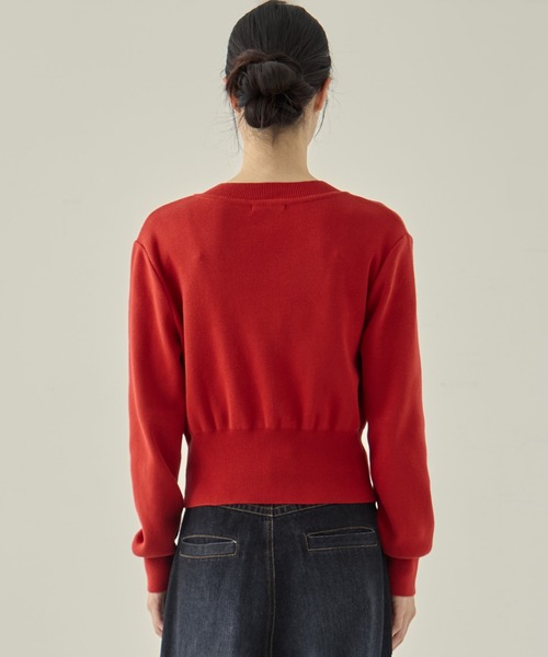 STUDIOUS（ステュディオス）の「【STUDIOUS/ステュディオス】POCKET KNIT CARDIGAN/ポケットニットカーディガン（カーディガン/ボレロ・レディース・レッド/ミント/ネイビー・FREE）」の11枚目の写真