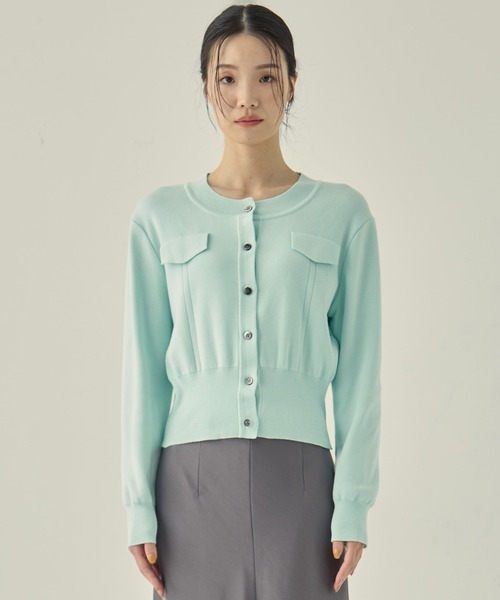 STUDIOUS（ステュディオス）の「【STUDIOUS/ステュディオス】POCKET KNIT CARDIGAN/ポケットニットカーディガン（カーディガン/ボレロ・レディース・レッド/ミント/ネイビー・FREE）」の17枚目の写真