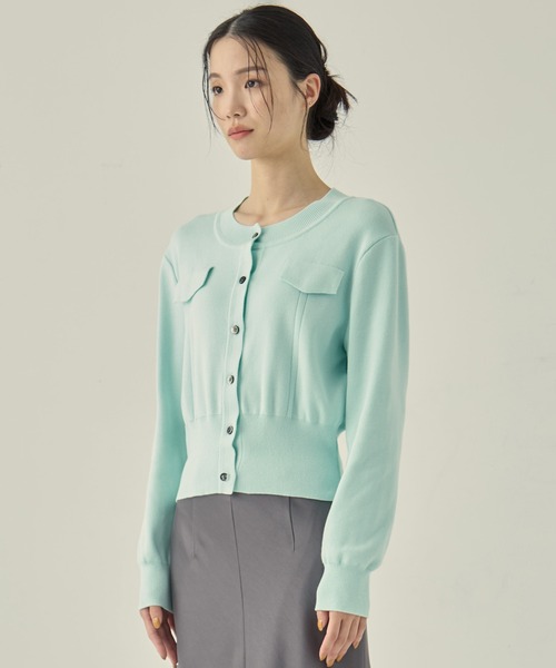 STUDIOUS（ステュディオス）の「【STUDIOUS/ステュディオス】POCKET KNIT CARDIGAN/ポケットニットカーディガン（カーディガン/ボレロ・レディース・レッド/ミント/ネイビー・FREE）」の18枚目の写真