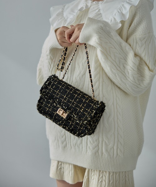 セール】ツイードチェーンショルダーバッグ（ショルダーバッグ