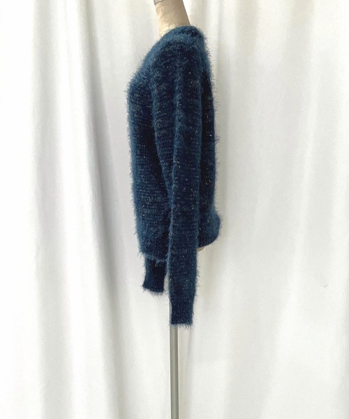 Q(キュー)の「カラーネップニット(ニット/セーター・レディース・アイボリー/ブルー・MEDIUM)」の11枚目の写真