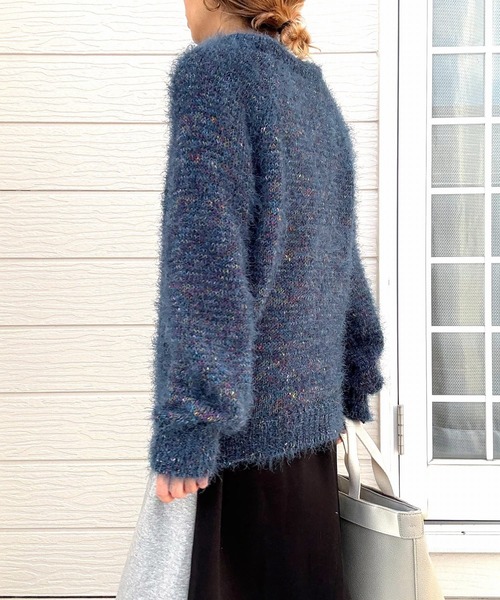 Q(キュー)の「カラーネップニット(ニット/セーター・レディース・アイボリー/ブルー・MEDIUM)」の20枚目の写真