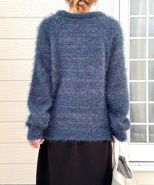 Q(キュー)の「カラーネップニット(ニット/セーター・レディース・アイボリー/ブルー・MEDIUM)」の19枚目の写真