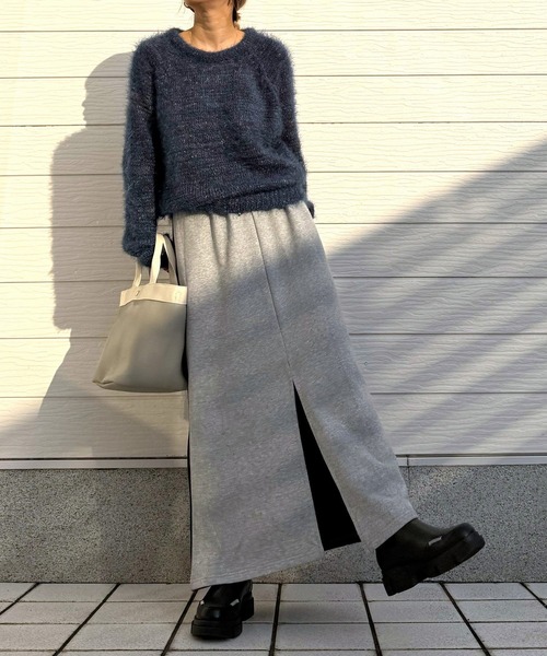 Q(キュー)の「カラーネップニット(ニット/セーター・レディース・アイボリー/ブルー・MEDIUM)」の15枚目の写真