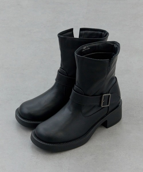 MAISON BREEZE（メゾンブリーズ）の「【MAISON BREEZE】ベルトエンジニアブーツ LIM（ブーツ・レディース・ブラック/キャメル/ダークブラウン・S/M/LL/L）」の2枚目の写真