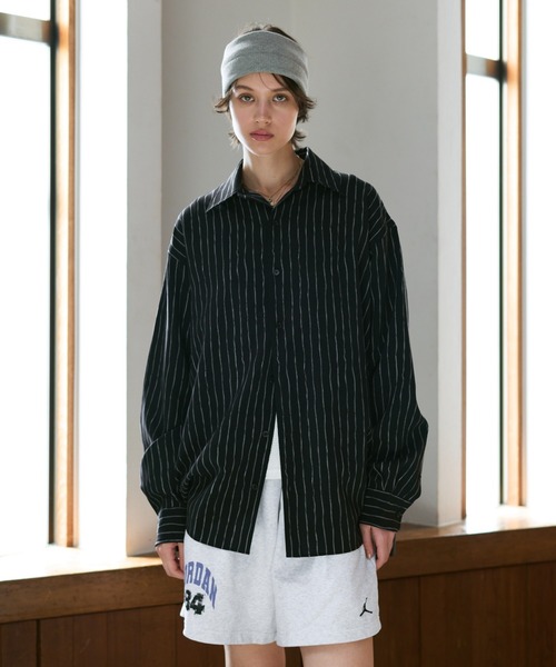 soerte(ソエルテ)の「Loose Nuance Stripe L/S Shirt /ルーズニュアンスストライプロングスリーブシャツ(シャツ/ブラウス・メンズ・ブルー/イエロー/グリーン/ネイビー/ブラック/ブラウン/ホワイト・3/2/1)」の2枚目の写真