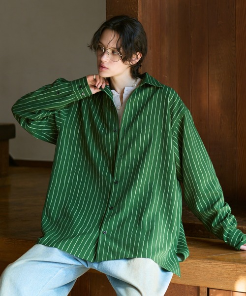 Loose Nuance Stripe L/S Shirt / ルーズニュアンスストライプロング