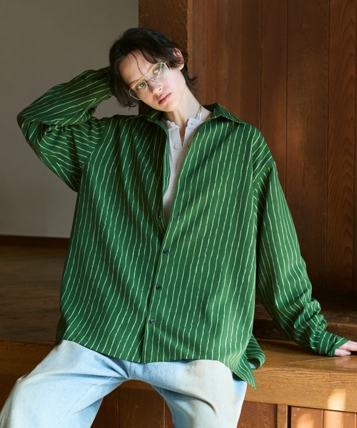 Loose Nuance Stripe L/S Shirt / ルーズニュアンスストライプロング
