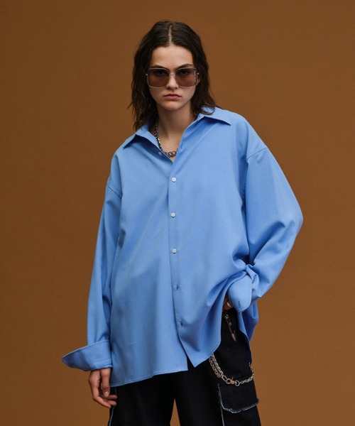 soerte(ソエルテ)の「Loose Nuance Stripe L/S Shirt /ルーズニュアンスストライプロングスリーブシャツ(シャツ/ブラウス・メンズ・ブルー/イエロー/グリーン/ネイビー/ブラック/ブラウン/ホワイト・3/2/1)」の12枚目の写真