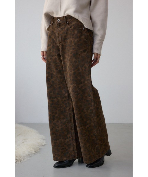 AZUL by moussy(アズールバイマウジー)の「【サイズ,身長別画像あり】AZUL DENIM 起毛ツイルレオパードデニム(デニムパンツ・レディース・ブラック系その他/ブラウン系その他・SMALL/MEDIUM)」の3枚目の写真