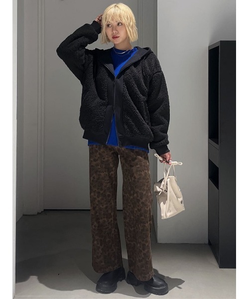 AZUL by moussy(アズールバイマウジー)の「【サイズ,身長別画像あり】AZUL DENIM 起毛ツイルレオパードデニム(デニムパンツ・レディース・ブラック系その他/ブラウン系その他・SMALL/MEDIUM)」の14枚目の写真