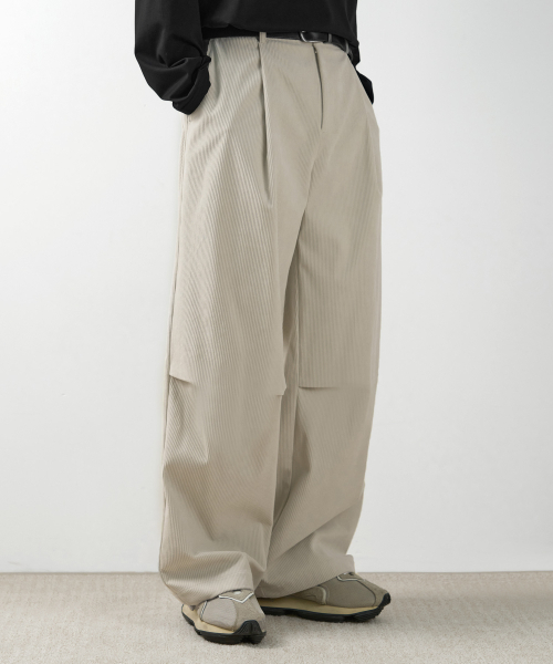 DRAW FIT(ドローフィット)の「エッセンシャルワイドワンタッチコーデュロイパンツ【IVORY】(その他パンツ・メンズ・その他・MEDIUM/LARGE/X-LARGE)」の2枚目の写真