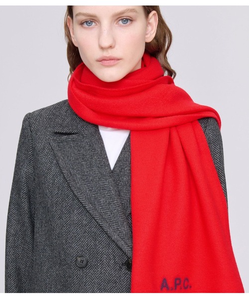 A.P.C.（アーペーセー）の「ECHARPE WILLIAM（マフラー・レディース・ネイビー/レッド・ONESIZE）」の4枚目の写真